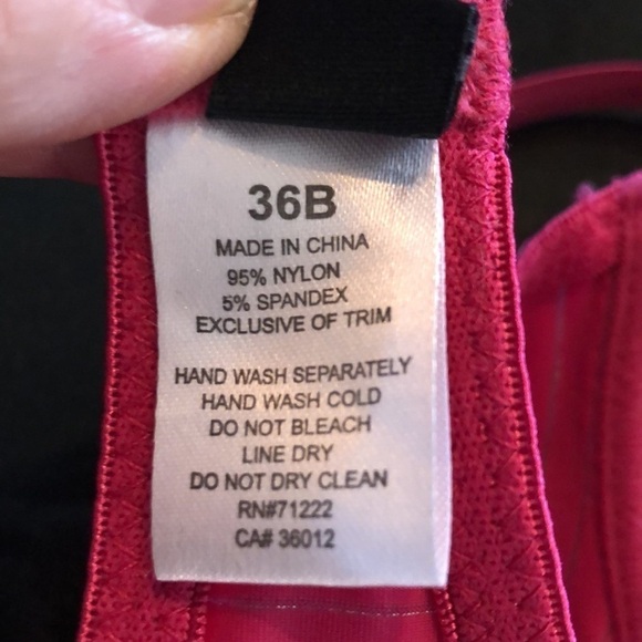 Rampage Intimates Pink with Metallic Stripes and Black Lace Trim Padded Bra - Picture 8 of 9